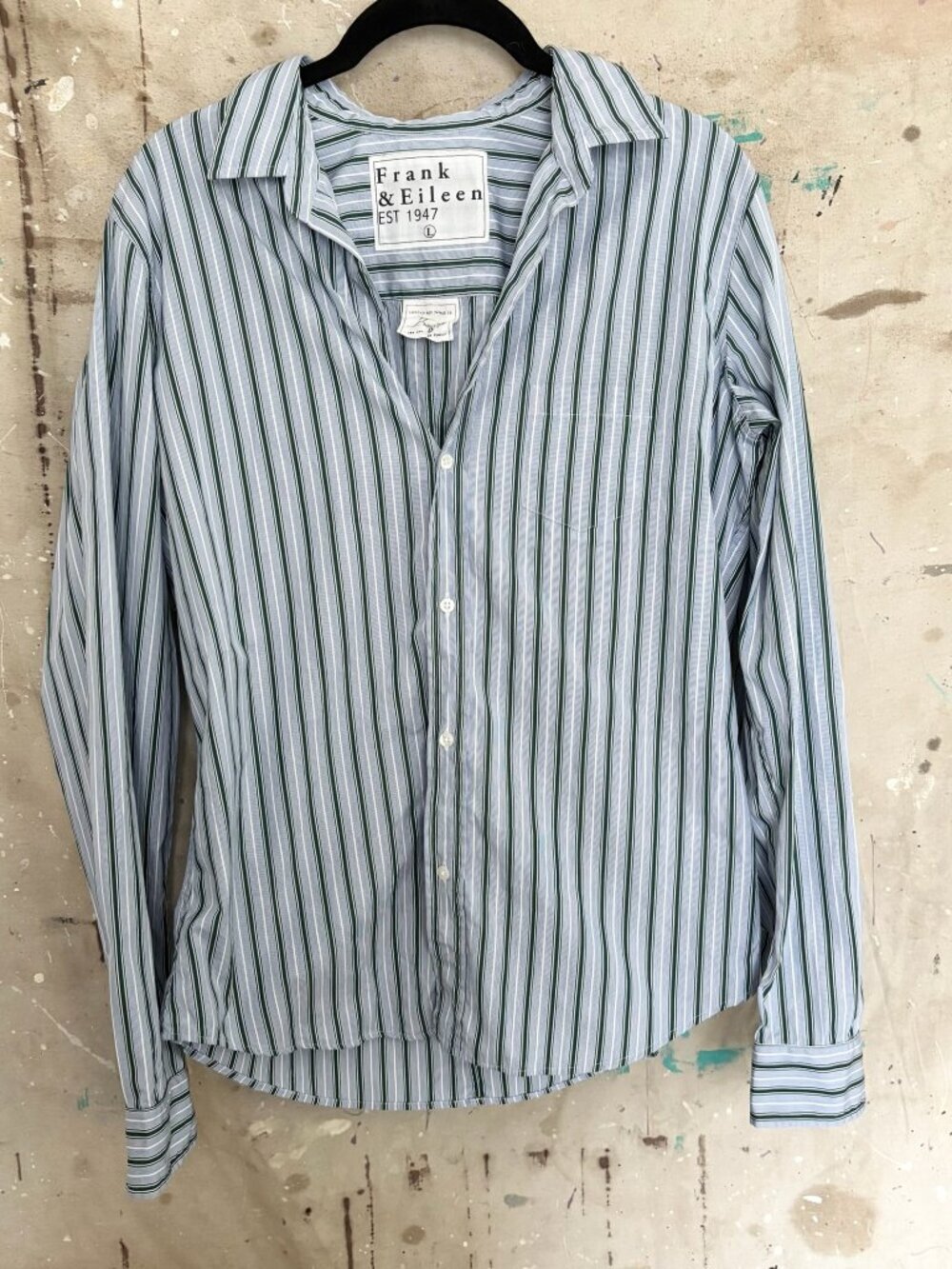 Frank & Eileen Light Blue and White Vertical Stripe Button-Down Shirt